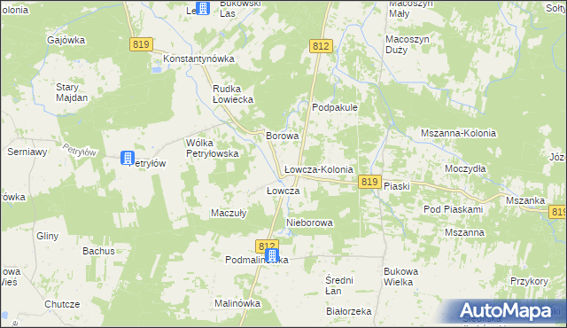 mapa Łowcza-Kolonia, Łowcza-Kolonia na mapie Targeo