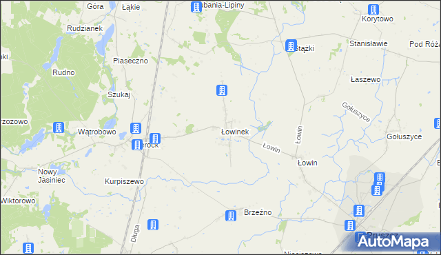 mapa Łowinek, Łowinek na mapie Targeo