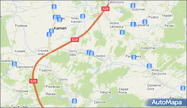 mapa Łowisko, Łowisko na mapie Targeo