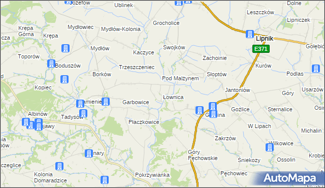 mapa Łownica, Łownica na mapie Targeo