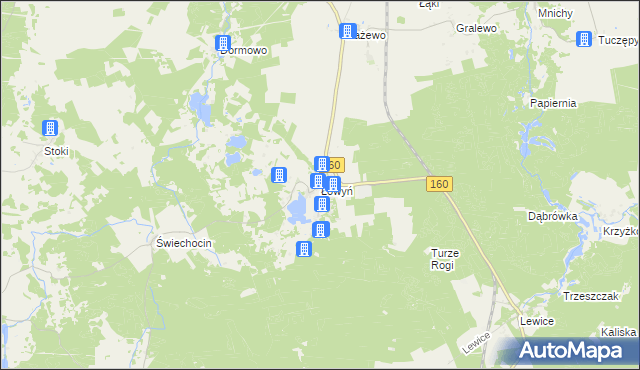 mapa Łowyń, Łowyń na mapie Targeo