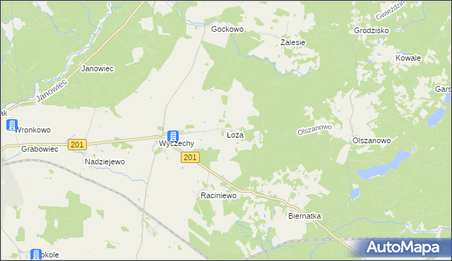 mapa Łoża, Łoża na mapie Targeo