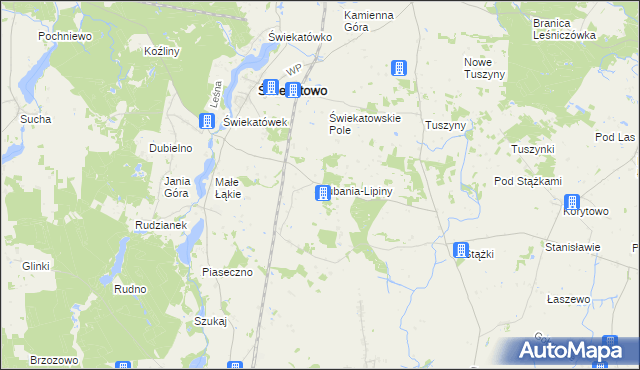 mapa Lubania-Lipiny, Lubania-Lipiny na mapie Targeo