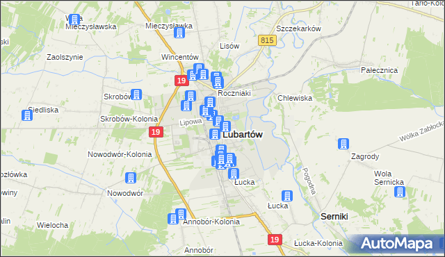 mapa Lubartów, Lubartów na mapie Targeo