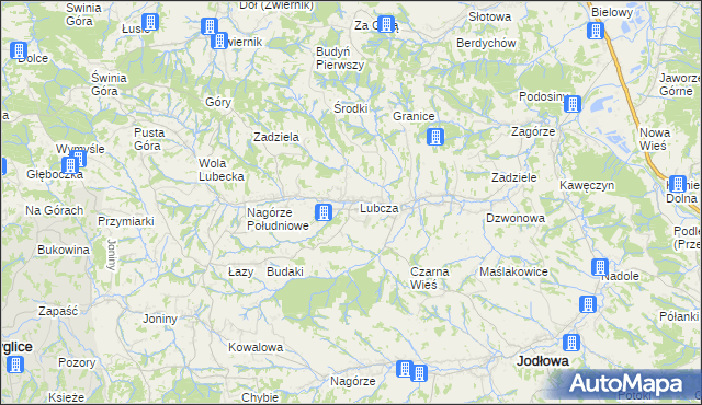 mapa Lubcza gmina Ryglice, Lubcza gmina Ryglice na mapie Targeo
