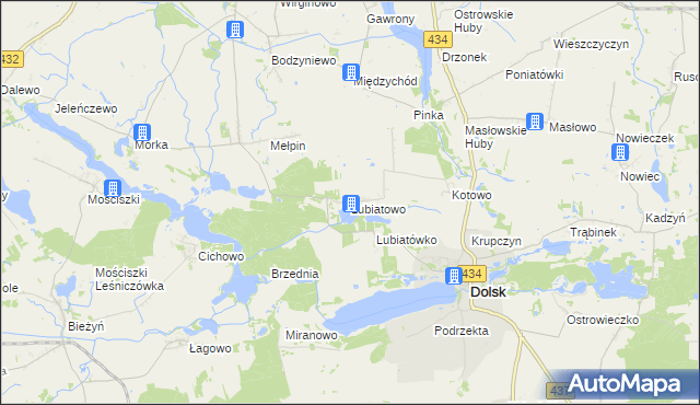 mapa Lubiatowo gmina Dolsk, Lubiatowo gmina Dolsk na mapie Targeo