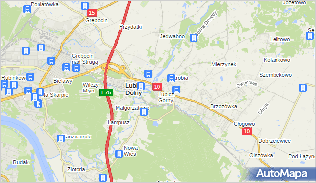 mapa Lubicz Górny, Lubicz Górny na mapie Targeo