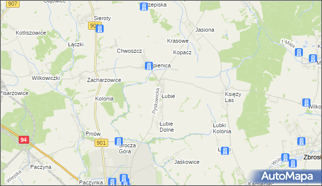 mapa Łubie, Łubie na mapie Targeo