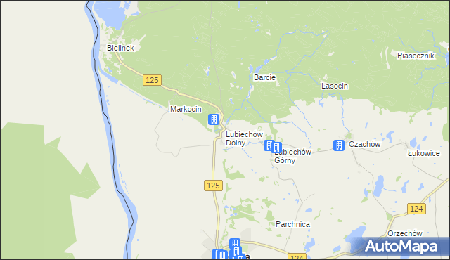 mapa Lubiechów Dolny, Lubiechów Dolny na mapie Targeo