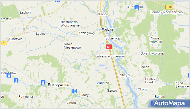 mapa Łubienica-Superunki, Łubienica-Superunki na mapie Targeo