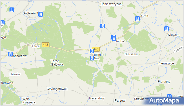 mapa Lubinia Mała, Lubinia Mała na mapie Targeo