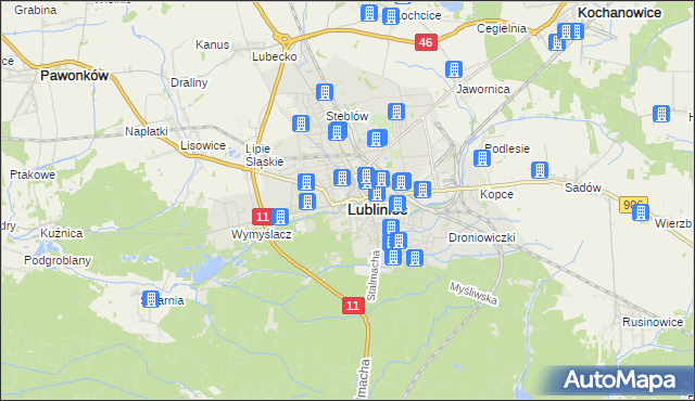 mapa Lubliniec, Lubliniec na mapie Targeo