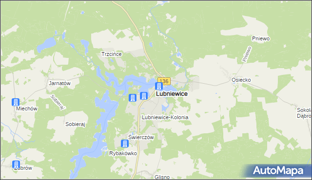 mapa Lubniewice, Lubniewice na mapie Targeo