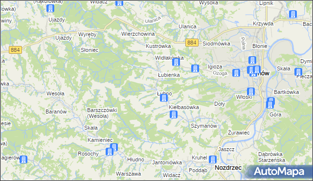 mapa Łubno gmina Dynów, Łubno gmina Dynów na mapie Targeo