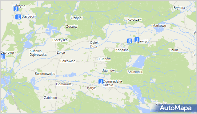 mapa Lubnów gmina Pokój, Lubnów gmina Pokój na mapie Targeo