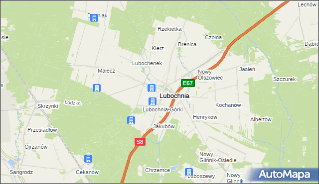 mapa Lubochnia powiat tomaszowski, Lubochnia powiat tomaszowski na mapie Targeo