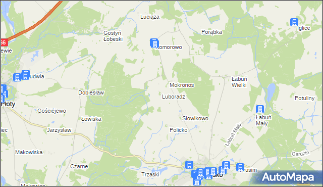 mapa Luboradz gmina Resko, Luboradz gmina Resko na mapie Targeo