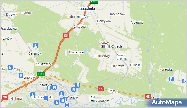 mapa Luboszewy, Luboszewy na mapie Targeo