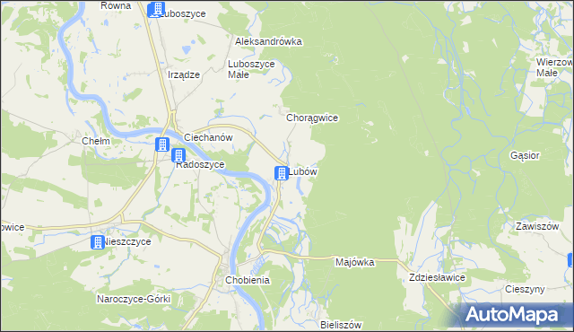 mapa Lubów gmina Jemielno, Lubów gmina Jemielno na mapie Targeo