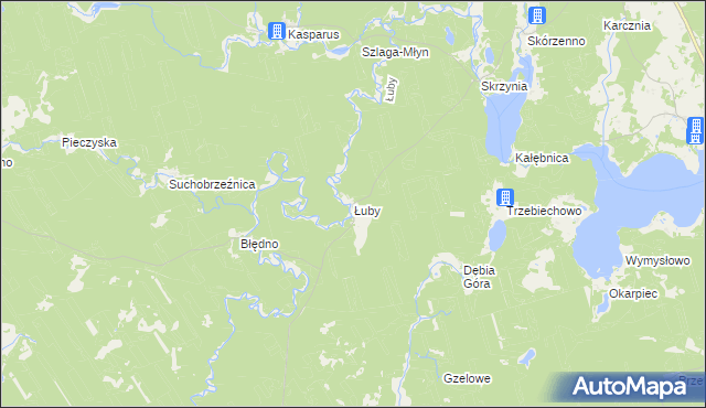 mapa Łuby gmina Osiek, Łuby gmina Osiek na mapie Targeo