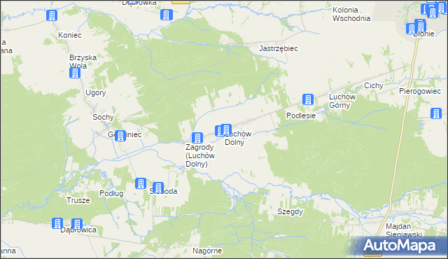 mapa Luchów Dolny, Luchów Dolny na mapie Targeo