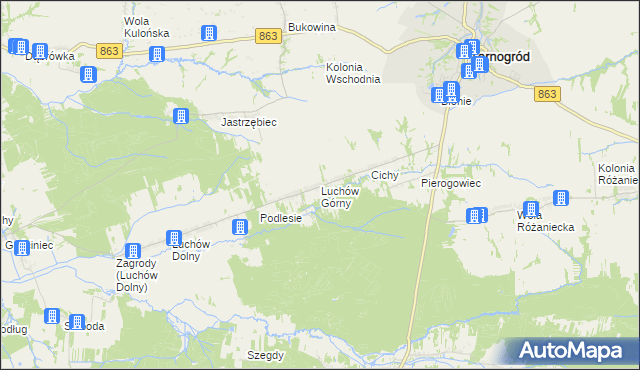 mapa Luchów Górny, Luchów Górny na mapie Targeo