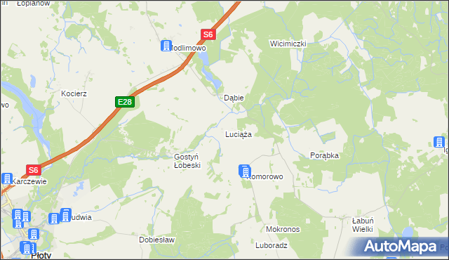 mapa Luciąża, Luciąża na mapie Targeo