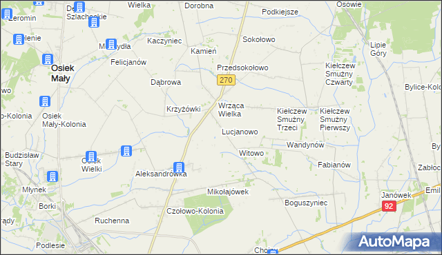 mapa Lucjanowo, Lucjanowo na mapie Targeo