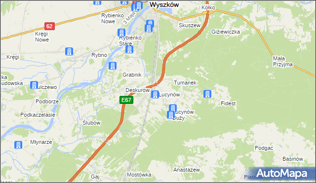 mapa Lucynów gmina Wyszków, Lucynów gmina Wyszków na mapie Targeo