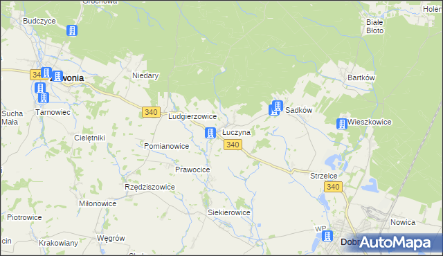 mapa Łuczyna, Łuczyna na mapie Targeo