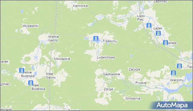 mapa Ludwichowo gmina Cekcyn, Ludwichowo gmina Cekcyn na mapie Targeo