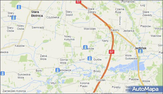 mapa Ludwików gmina Jedlińsk, Ludwików gmina Jedlińsk na mapie Targeo