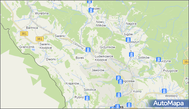 mapa Ludwikowice Kłodzkie, Ludwikowice Kłodzkie na mapie Targeo