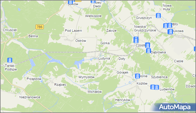 mapa Ludynia, Ludynia na mapie Targeo