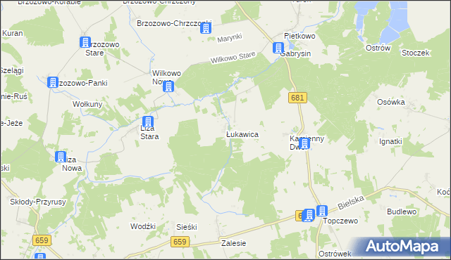 mapa Łukawica gmina Poświętne, Łukawica gmina Poświętne na mapie Targeo