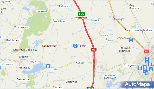 mapa Łukocin, Łukocin na mapie Targeo