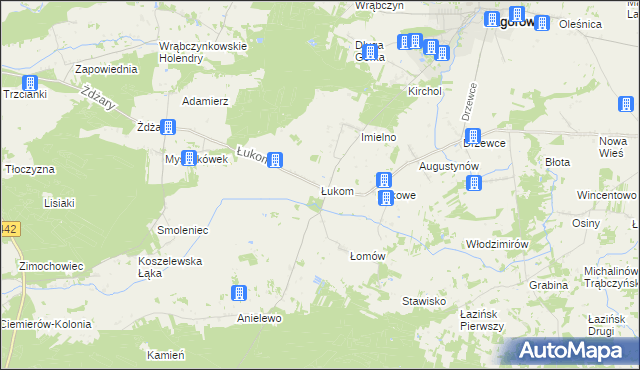 mapa Łukom, Łukom na mapie Targeo