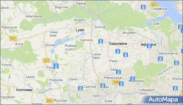 mapa Łuków Śląski, Łuków Śląski na mapie Targeo