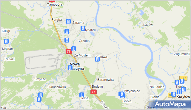 mapa Łukowa gmina Nowa Sarzyna, Łukowa gmina Nowa Sarzyna na mapie Targeo