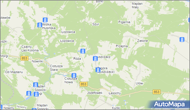 mapa Łuszczacz, Łuszczacz na mapie Targeo