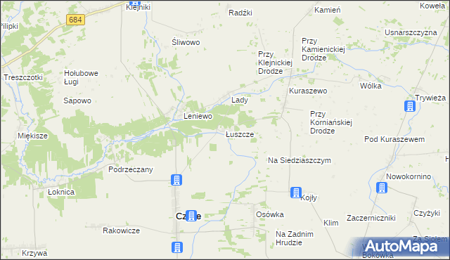 mapa Łuszcze, Łuszcze na mapie Targeo