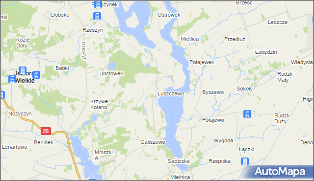 mapa Łuszczewo gmina Skulsk, Łuszczewo gmina Skulsk na mapie Targeo