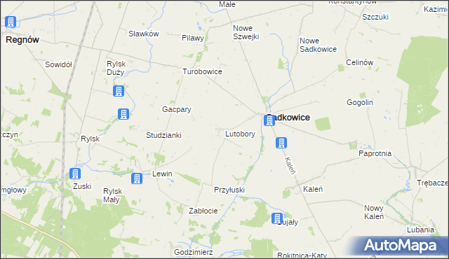 mapa Lutobory, Lutobory na mapie Targeo