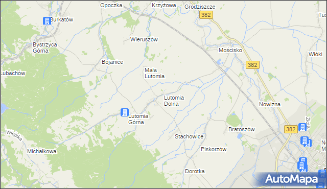 mapa Lutomia Dolna, Lutomia Dolna na mapie Targeo