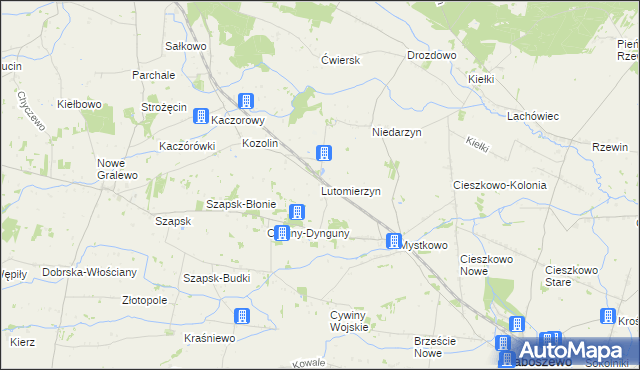 mapa Lutomierzyn, Lutomierzyn na mapie Targeo