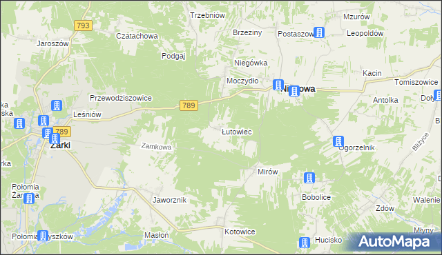 mapa Łutowiec, Łutowiec na mapie Targeo