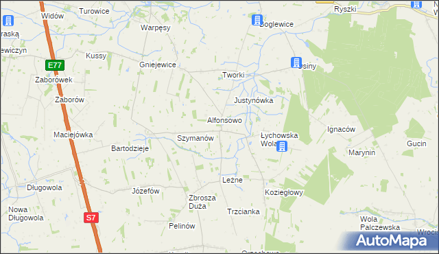 mapa Łychów, Łychów na mapie Targeo