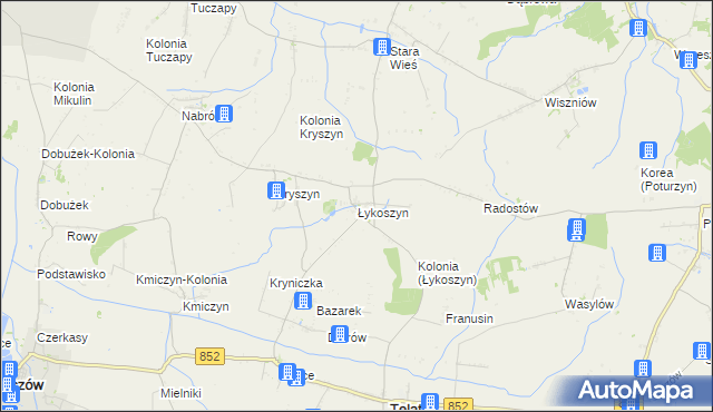 mapa Łykoszyn, Łykoszyn na mapie Targeo