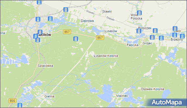 mapa Łysaków-Kolonia, Łysaków-Kolonia na mapie Targeo