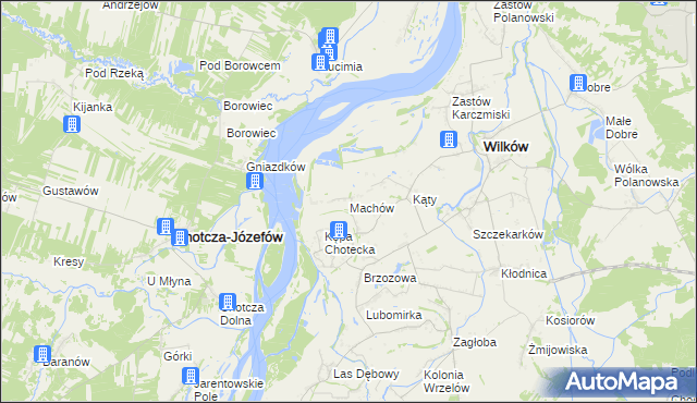 mapa Machów, Machów na mapie Targeo